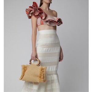 Johanna Ortiz One Shoulder Short Sleeve Crop Top w/ Tags. Rare *M